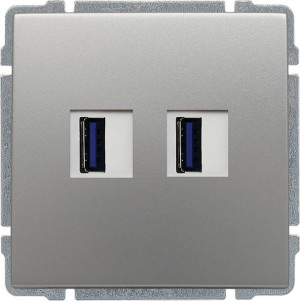 KOS66 Ładowarka podwójna aluminium USB 3.0 5V 2A 664057