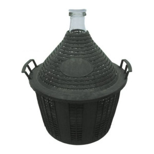 Balon do wina Terdens 10 l w plastikowym koszu