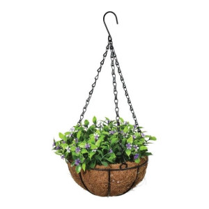 Roślina sztuczna Jumi w koszyku fioletowe kwiaty 14 cm