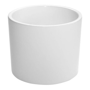 Osłonka doniczki 23 cm walec biała gładka
