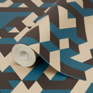 Tapeta winylowa na flizelinie GoodHome puzzle niebieska