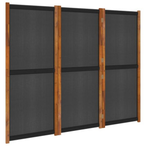 Parawan 3-panelowy, czarny, 210 x 180 cm
