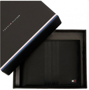 Tommy Hilfiger portfel męski skórzany czarny AM0AM05855 bilon