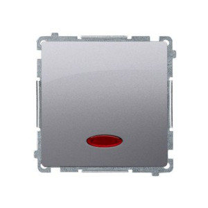 Simon Basic Łącznik jednobiegunowy z podświetleniem stal inox BMW1L.01/21