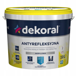 Dekoral Polinak Farba Antyrefleksyjna Biała 10L