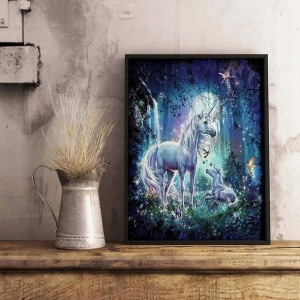 Haft Diamentowy Mozaika 5d Obraz Jednorożec 30x40