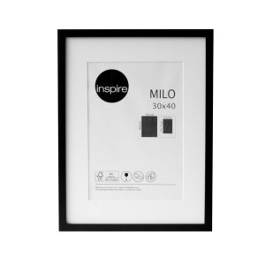 Ramka na zdjęcia Milo 30 x 40 cm czarna MDF Inspire