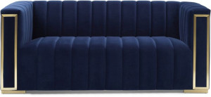 Sofa Vogue 2 Velvet 177x88 Granatowy/złoty -signal