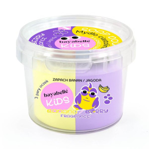 BAYABELLE KIDS - Ciastolina DUO Banan / Jagoda 100 g z niespodzianką
