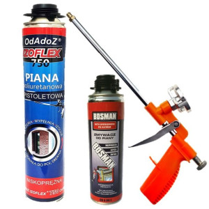Zestaw Pianka montażowa IZOFLEX, CZYŚCIK, PISTOLET