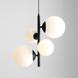 Lampa Bloom czarna 1091L1 skandynawska szklane klosze - Aldex