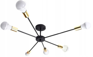 Lampa Sufitowa Żyrandol Plafon Pająk 6 Złota E27