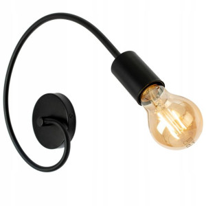 Lampa Ścienna Kinkiet Metalowy Czarna Asymetryczna