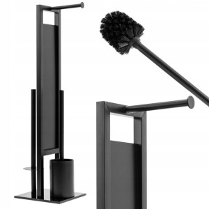 Stojak Na Papier Toaletowy Wc 3W1 Black - Rea