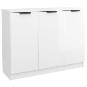 Komoda, biała, połysk, 90,5x30x70 cm, materiał drewnopochodny