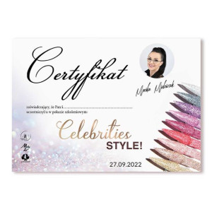 Certyfikat ze szkolenia Celebrites Style by Monika Mielniczuk wersja PDF