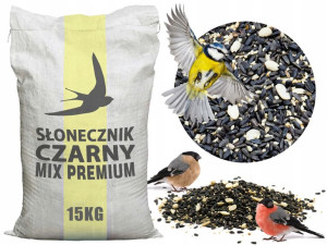 Słonecznik Czarny Łuskany Ziarno Dla Ptaków 15kg