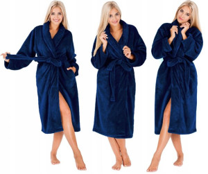Miękki Ciepły Delikatny Szlafrok Sally L/xl Navy