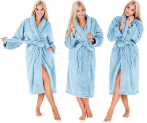 Miękki Ciepły Delikatny Szlafrok Sally Xxl L.blue