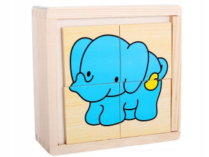 TOP BRIGHT Drewniane PUZZLE Klocki ZWIERZĄTKA ZOO