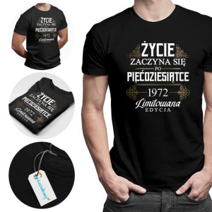 Życie zaczyna się po pięćdziesiątce  Śmieszna koszulka na 50 urodziny