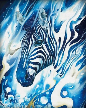 MALOWANIE PO NUMERACH ZEBRA abstrakcja OBRAZ