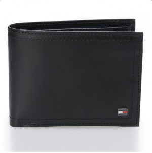 Tommy Hilfiger portfel męski skórzany czarny AM0AM01258 bilon