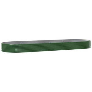 Donica ogrodowa, malowana proszkowo stal, 450x140x36 cm zielona