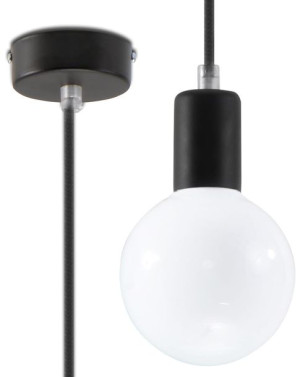  Lampa Wisząca Edison Czarna Sollux Lighting Sl.0152