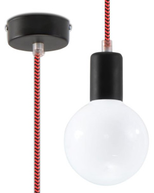  Lampa Wisząca Edison Czarno-Czerwona Sollux Lighting Sl.0158
