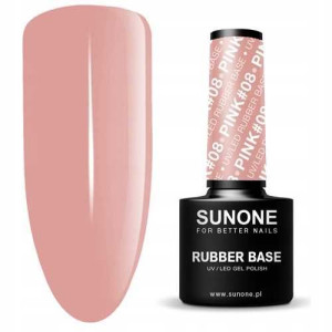 Sunone Lakier Hybrydowy Rubber Base Pink #08 5g