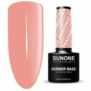 Sunone Lakier Hybrydowy Rubber Base Peach #02 5g