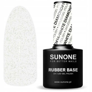 Sunone Lakier Hybrydowy Rubber Base White Diamond #14 12g