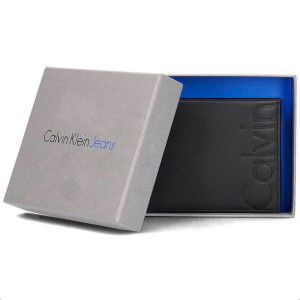 Calvin Klein czarny portfel męski skórzany K50K503746 001 bilon