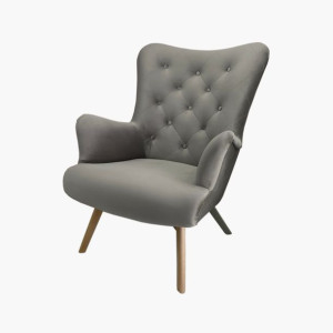 Fotel SKANDYNAWSKI uszak tapicerowany velvet