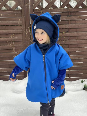 Ponczo samochodowe zimowe Softshell BLUE PREMIUM S (Wiek 0-4 lat)