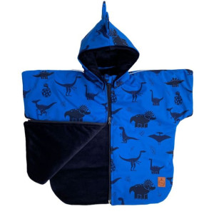 Ponczo samochodowe zimowe Softshell DINO BLUE PREMIUM M (Wiek 2,5-8 lat)