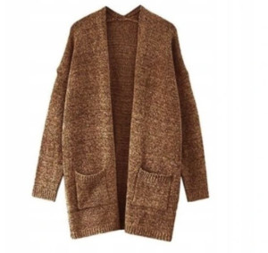 Sweter damski kardigan BRĄZOWY