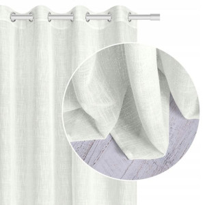 Biała Firana Srebrna Nitka 140x250 Frost Przelotki