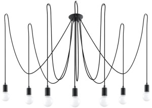  Lampa Wisząca Edison 7 Czarny Sollux Lighting Sl.0372