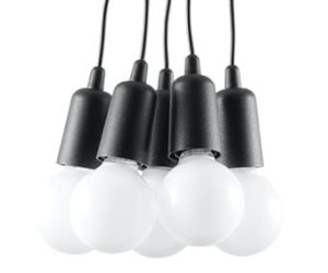  Lampa Wisząca Diego 5 Czarna Sollux Lighting Sl.0574