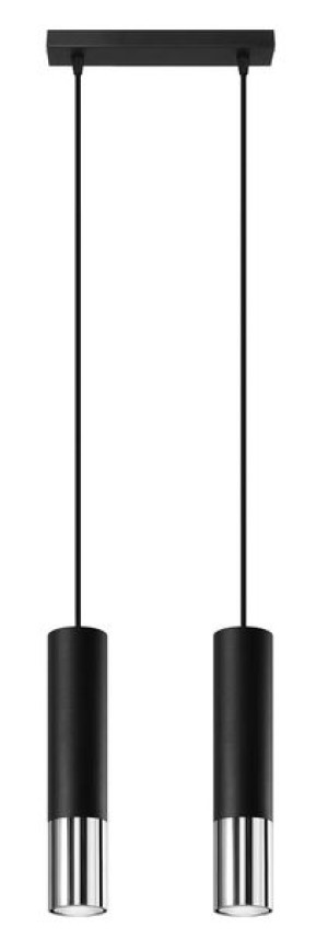  Lampa Wisząca Loopez 2 Czarny/Chrom Marki Sollux Lighting Model Sl.0941