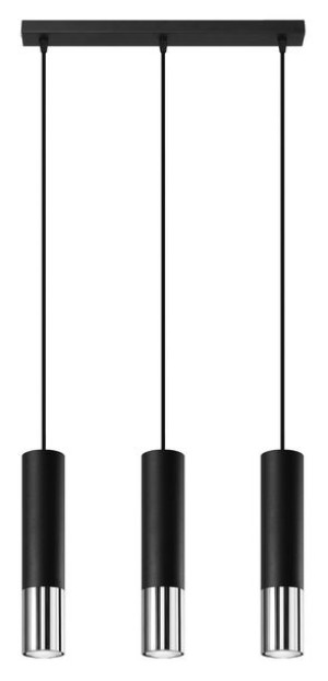  Lampa Wisząca Loopez 3L Czarny/Chrom Marki Sollux Lighting Model Sl.0942