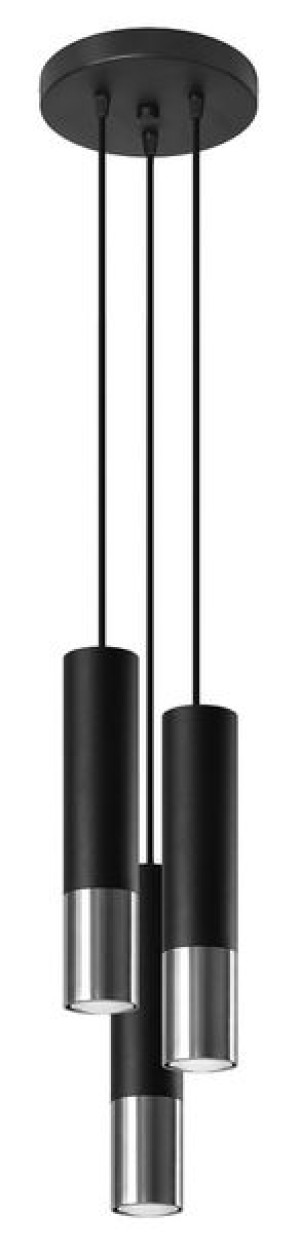 Lampa Wisząca Loopez 3P Czarny/Chrom Marki Sollux Lighting Model Sl.0943