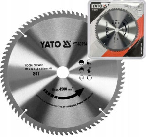 Tarcza Widiowa Do Drewna 315x30mm 80 Zębów Yato
