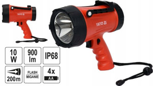 Szperacz Pistoletowy 10w 900lm 4xaa Zasięg: 200m