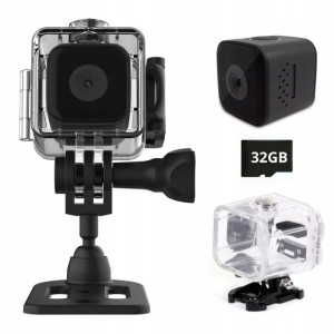 Mini Kamera Sportowa Wodoodporna Full Hd Karta 32gb