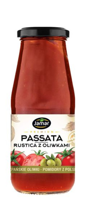 Jamar Passata Rustica pomidorowa z oliwkami 420g