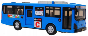 duży AUTOBUS MIEJSKI Z NAPĘDEM + światła + dźwięki - niebieski