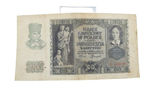Stary Banknot kolekcjonerski Polska 20 zł 1940